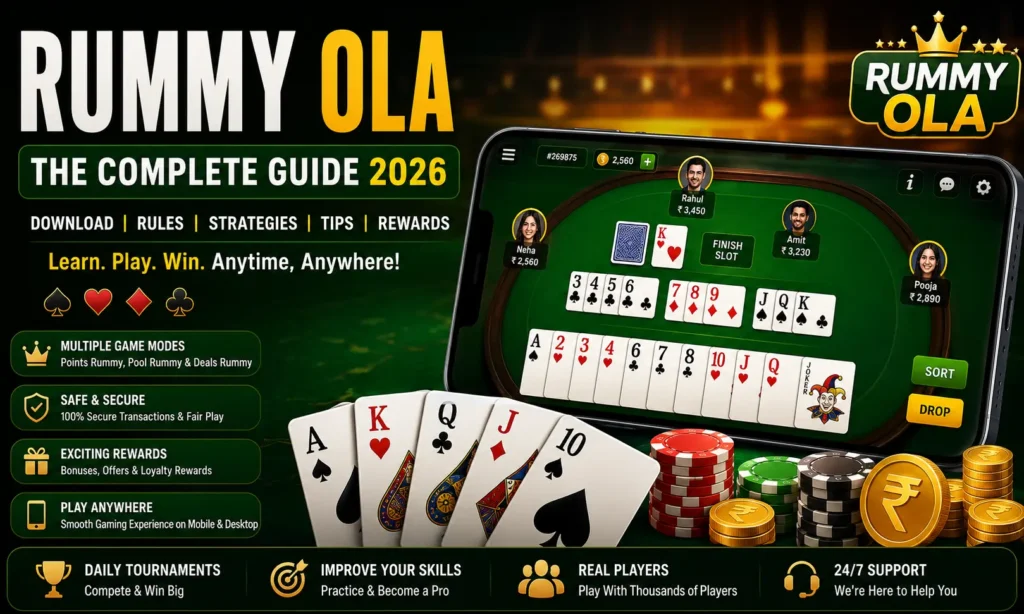Rummy Ola complete guide 2026 featuring online rummy gameplay, strategies, rewards, tournaments, and mobile gaming experience