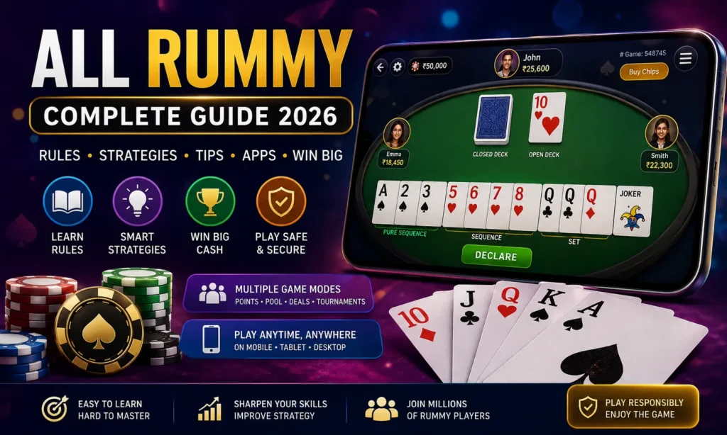All Rummy complete guide featuring online rummy gameplay, cards, strategies, rules, and tips for beginners and experienced players in 2026.