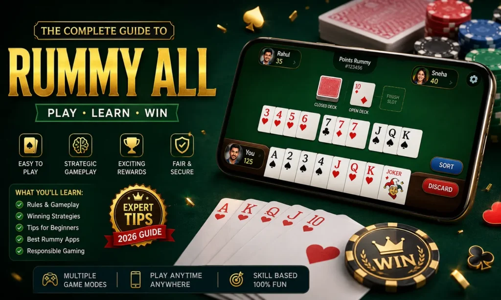 Rummy All complete guide featuring online rummy gameplay, playing cards, strategy tips, and a mobile rummy game interface for beginners and experienced players.