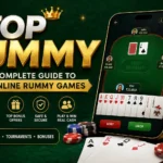 Top Rummy featured image showing online rummy gameplay, playing cards, smartphone app, poker chips, and winning strategies for beginners and experienced players in 2026.