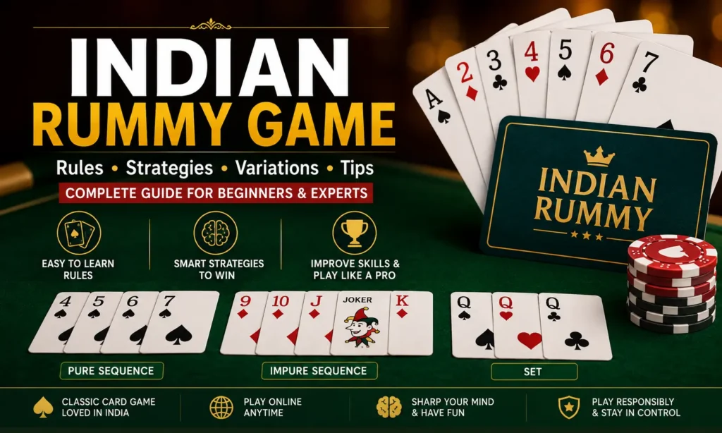 Indian Rummy Game rules, strategies, sequences and sets