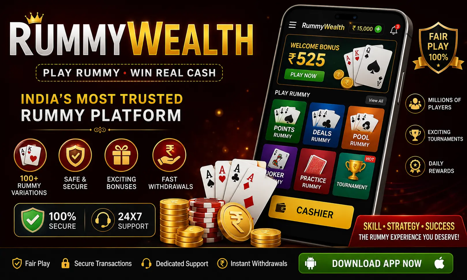 Rummywealth online rummy game guide
